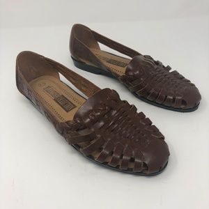 Size 7.5 Huarache Leather Shoes Brown Harache